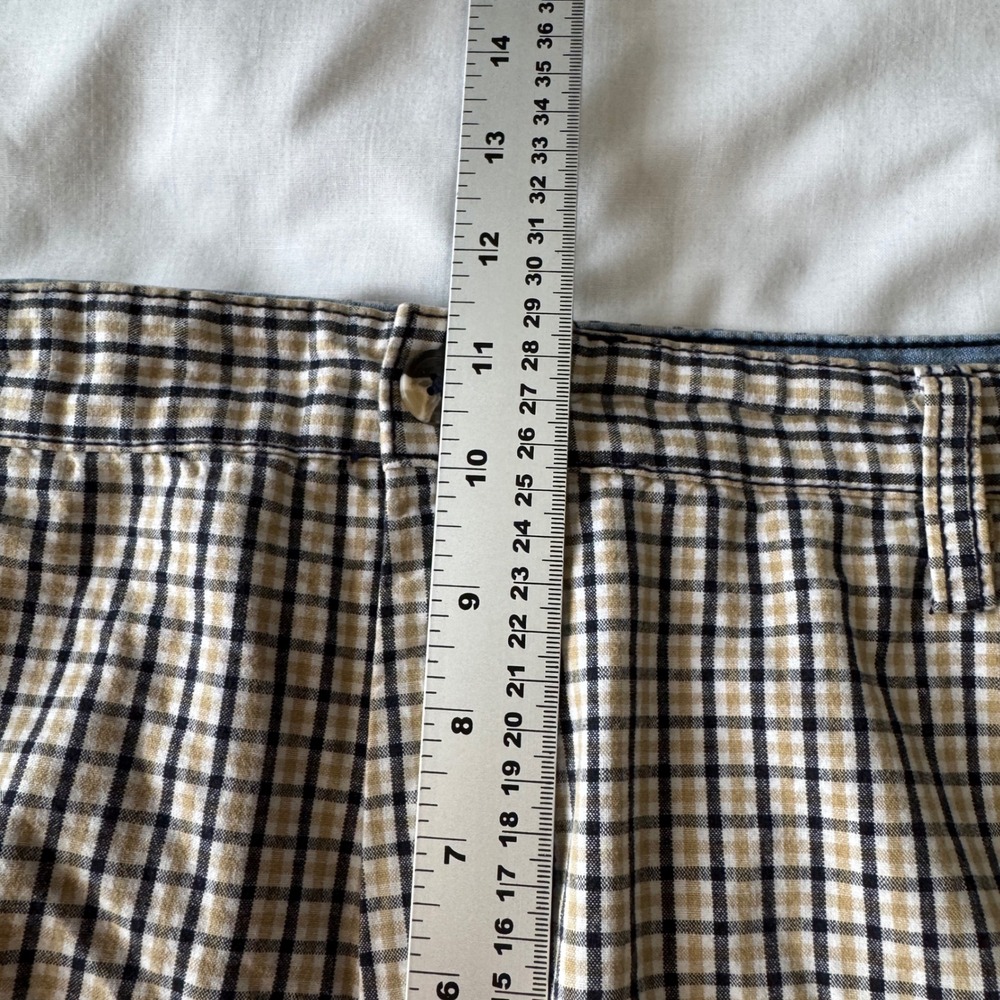 U.S. Polo Assn. Plaid Shorts Men's Size 38 Flat‎ Front Casual Tan Black Check - Picture 11 of 15